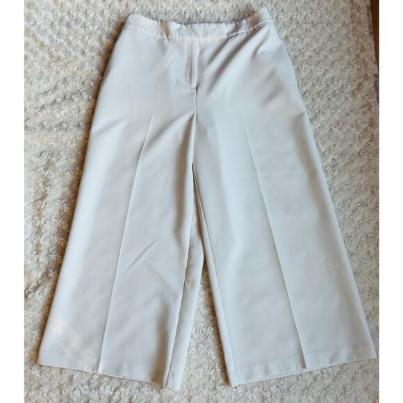 joie Womens Cropped Wide Leg White Elastic Back Pants Size 10 Gauchos Palazzos - Picture 1 of 11